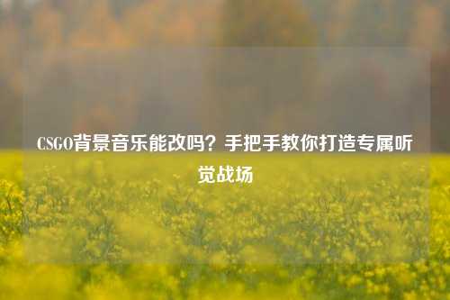 CSGO背景音乐能改吗?手把手教你打造专属听觉战场