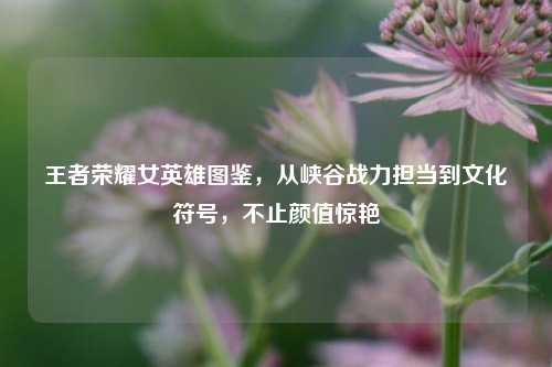 王者荣耀女英雄图鉴,从峡谷战力担当到文化符号,不止颜值惊艳