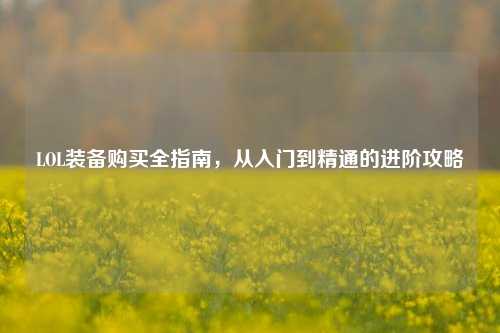LOL装备购买全指南,从入门到精通的进阶攻略