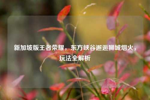 新加坡版王者荣耀,东方峡谷邂逅狮城烟火,玩法全解析
