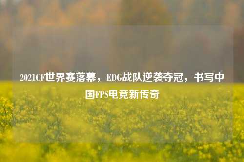 2021CF世界赛落幕，EDG战队逆袭夺冠，书写中国FPS电竞新传奇
