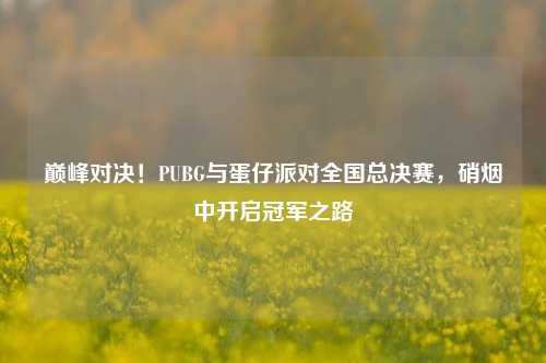 巅峰对决!PUBG与蛋仔派对全国总决赛,硝烟中开启冠军之路