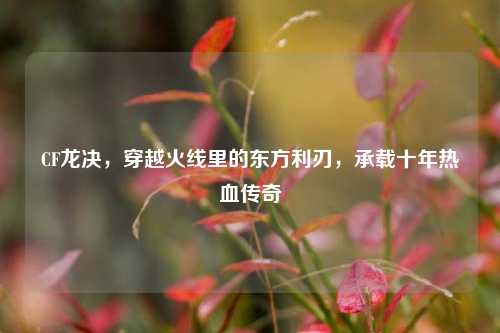 CF龙决,穿越火线里的东方利刃,承载十年热血传奇